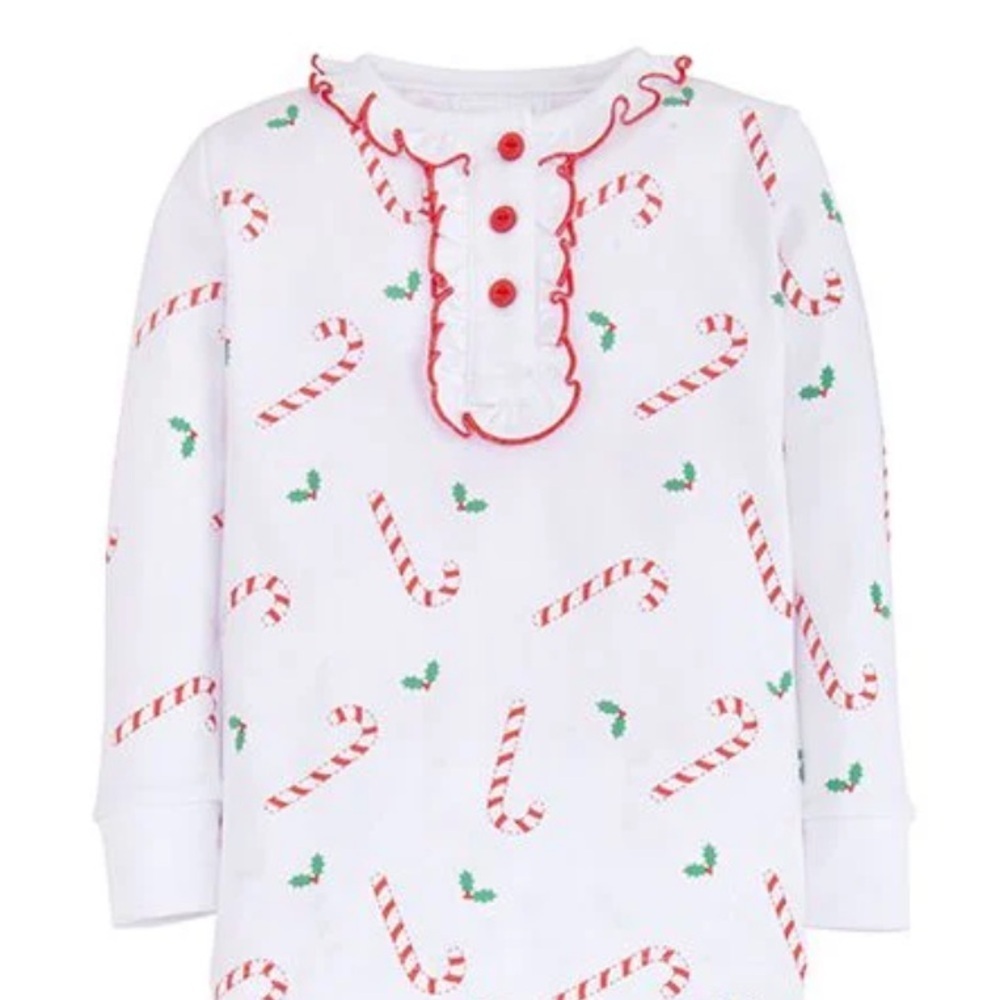 LITTLE ENGLISH CANNDY CANE AND GINGERBREAD PAJAMAS SET